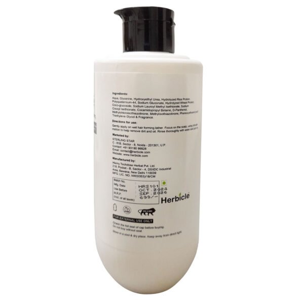 Herbicle Rice Water + Wheat Protein Vitamin B5 Shampoo for Hair Repair & Strengthening | 100% natural | For All Hair Types | 250 ml - Image 2