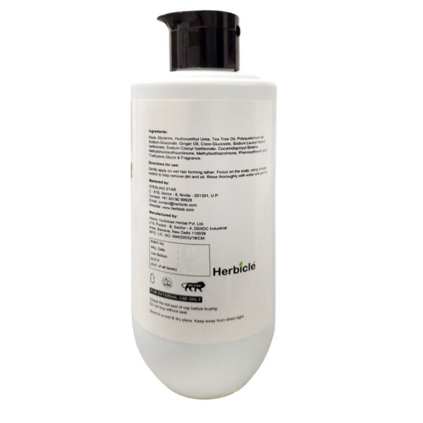 Herbicle Tea Tree Oil + Ginger Oil Shampoo For Anti Dandruff, Keep Scalp Clean & Fresh | 100% natural | For All Hair Types | 250 ml - Image 2