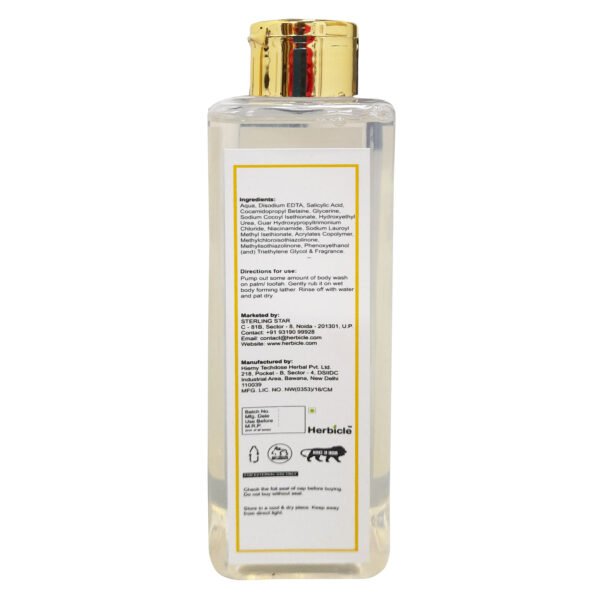 Herbicle 2% Salicylic Acid + Niacinamide Body Wash For Anti-acne & Anti Aging | 100% natural | For Oily Skin Type | 200 ml - Image 2