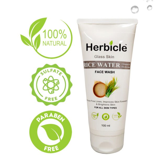 Herbicle Rice Water + Vitamin B3 + Hydrovance Face Wash For Illuminates & Brightens Skin - Image 4