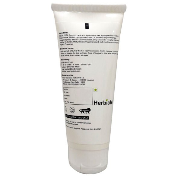 Herbicle Rice Water + Vitamin B3 + Hydrovance Face Wash For Illuminates & Brightens Skin - Image 2