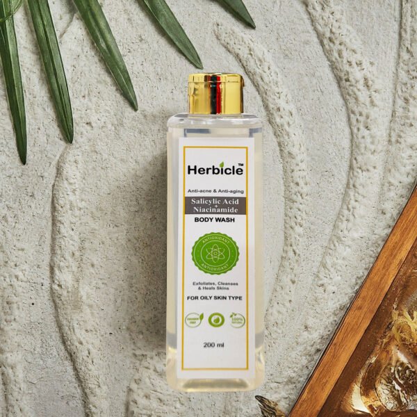 Herbicle 2% Salicylic Acid + Niacinamide Body Wash For Anti-acne & Anti Aging | 100% natural | For Oily Skin Type | 200 ml - Image 3