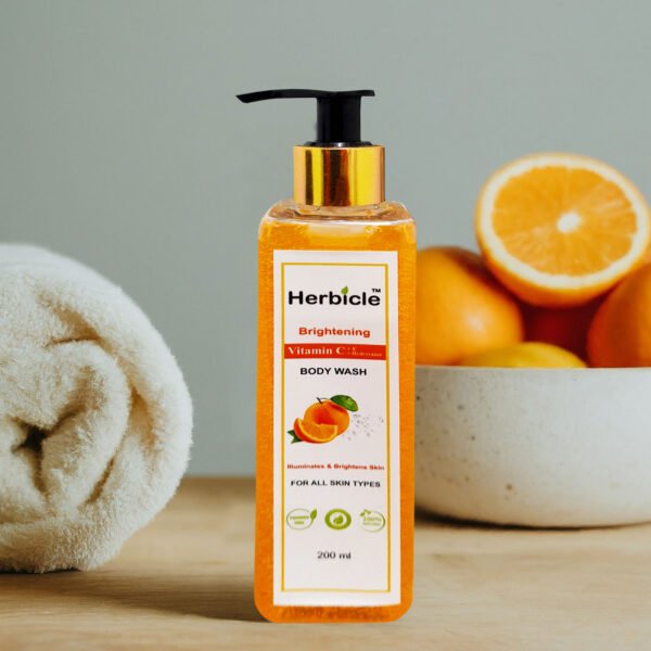 Herbicle Vitamin C +  Vitamin E + Hydrovance Body Wash For Illuminates & Brightens Skin | 100% natural | For All Skin Types | 200 ml - Image 3